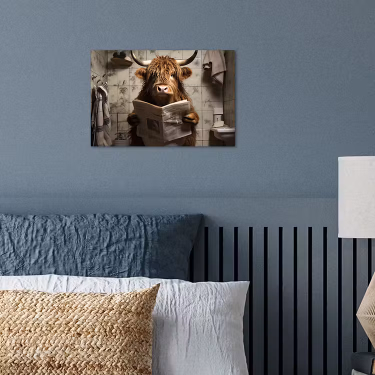 Poster - Schotse hooglander - Toilet - Krant - Badkamer — 3