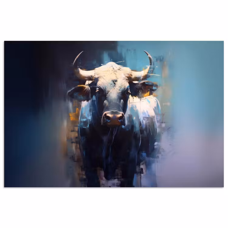 Poster - Stier - Zwart - Abstract - Horens — 1