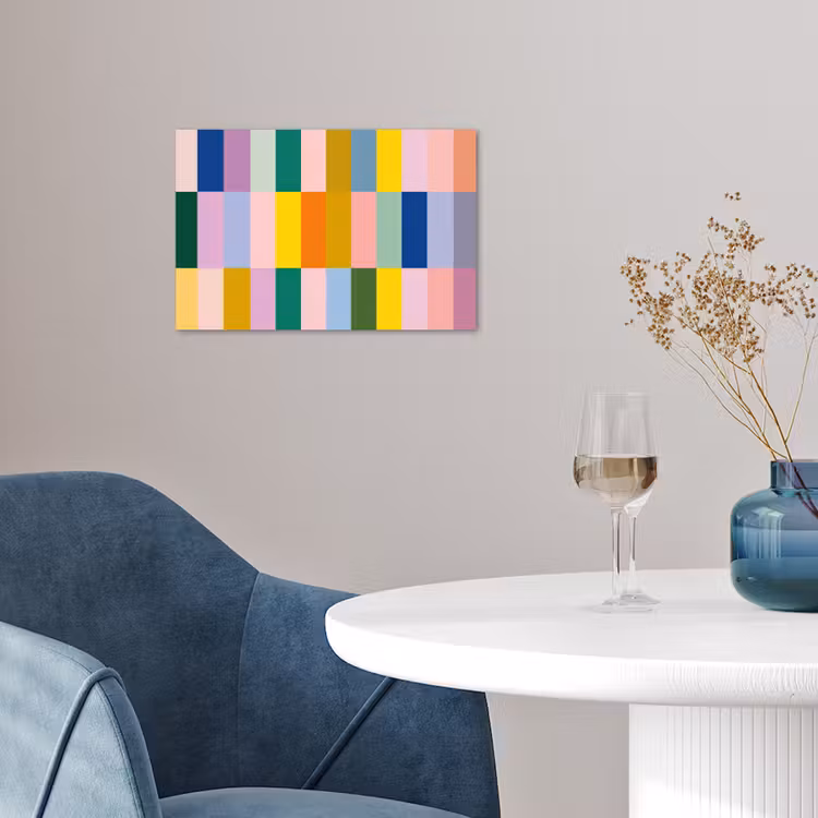 Poster - Stroken - Blauw - Patroon - Abstract — 4