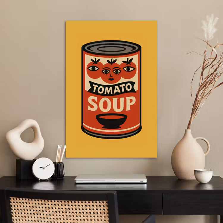 Poster - Tomatensoep - Gezichtje - Illustratie - Rood — 2