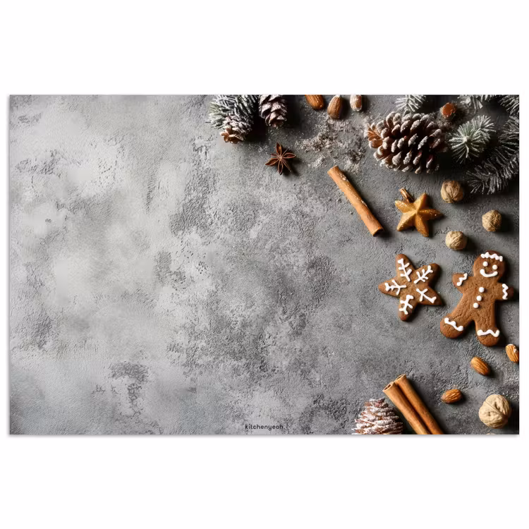 Poster - Winter - Kerst - Beton - Dennenappels — 1