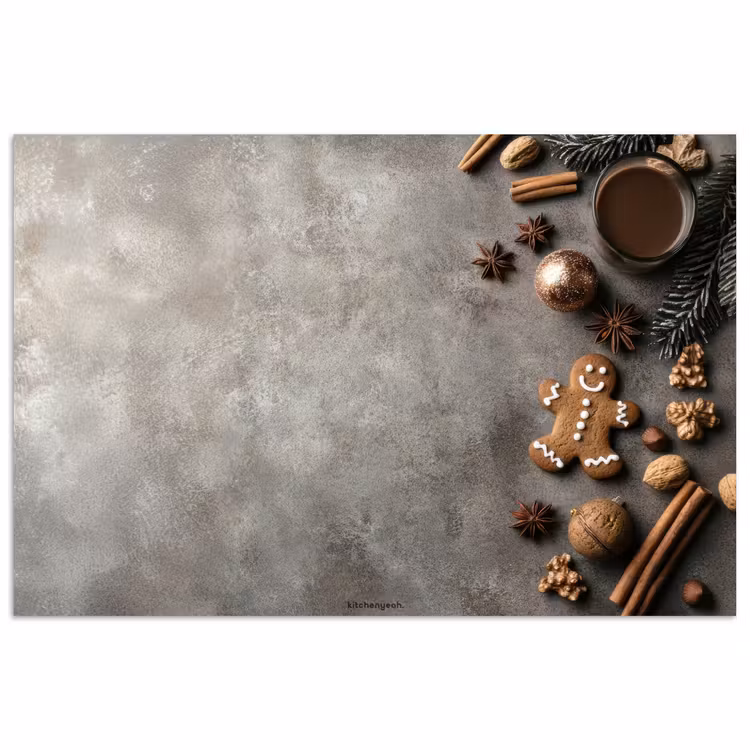 Poster - Winter - Kerst - Beton - Gingerbread man — 1