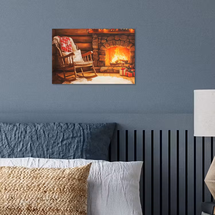 Poster - Winter - Kerst - Huis - Openhaard — 3