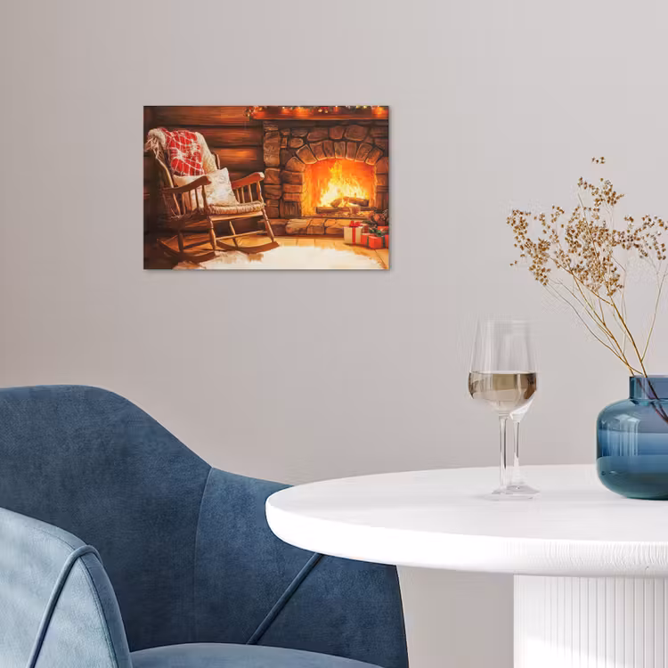 Poster - Winter - Kerst - Huis - Openhaard — 4