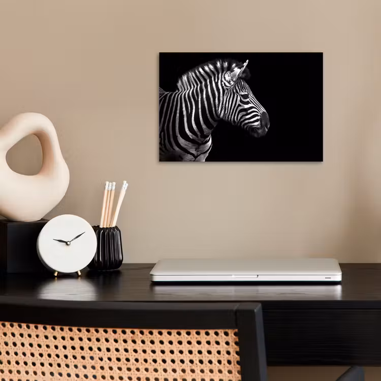 Poster - Zebra - Zwart - Wit - Portret - Dieren — 2