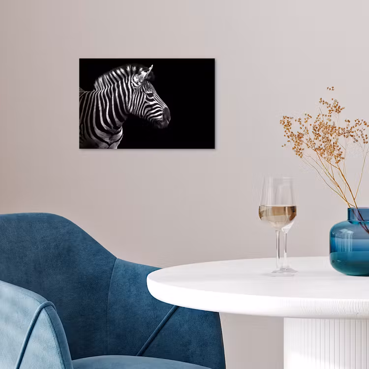 Poster - Zebra - Zwart - Wit - Portret - Dieren — 4