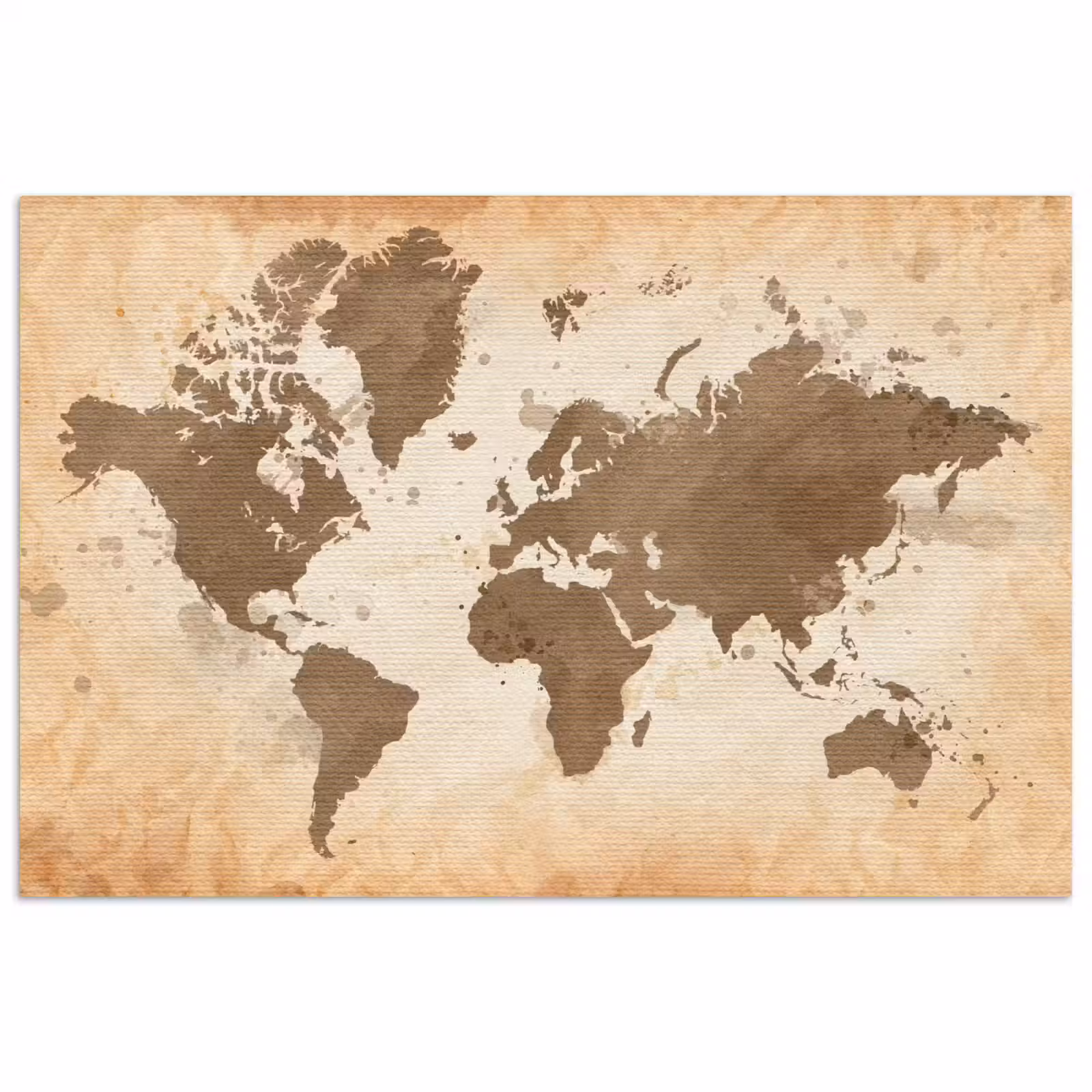 Poster - Wereldkaart - Beige - Bruin — 1