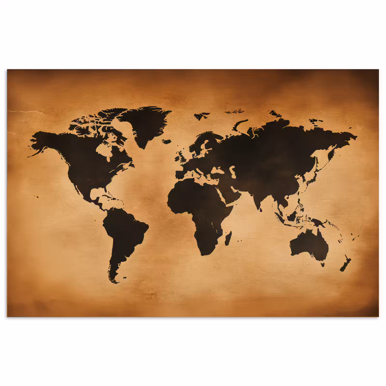 Poster - Wereldkaart - Bruin - Kaart — 1
