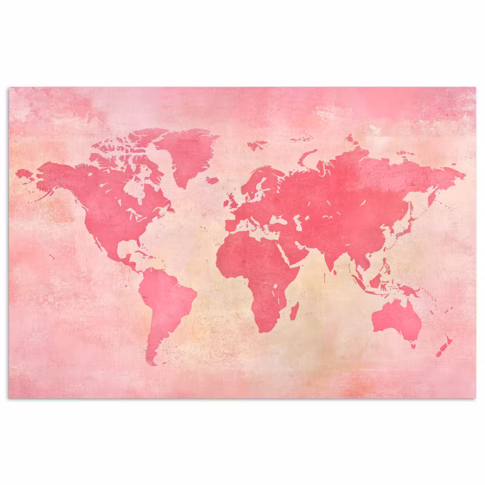 Poster - Wereldkaart - Roze - Vaag — 1
