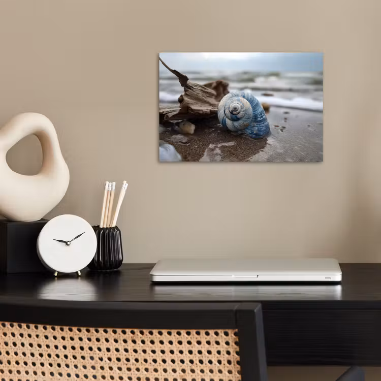Poster - Schelp - Strand - Blauw - Zee — 2
