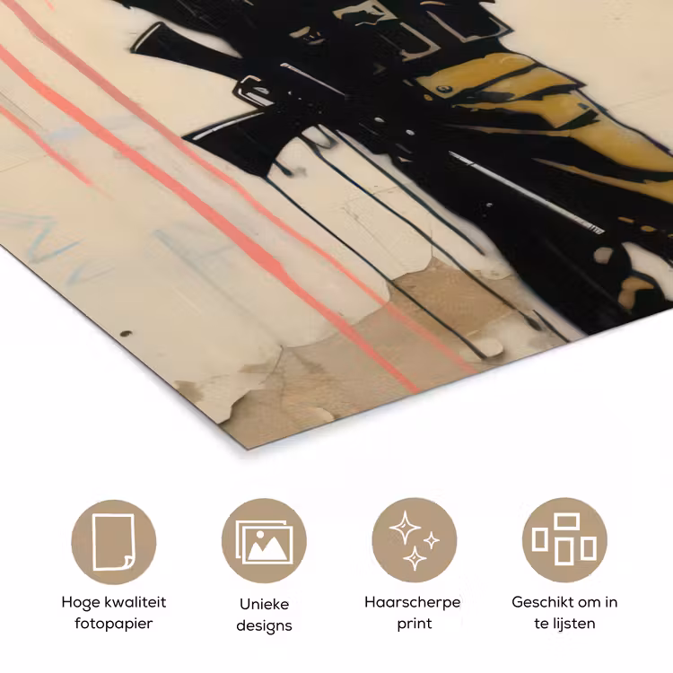 Poster - Soldaat - Meisje - Bruin - Graffiti — 5