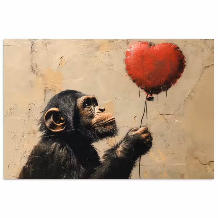 Poster - Street art - Chimpansee - Ballon - Graffiti - Banksy — 1