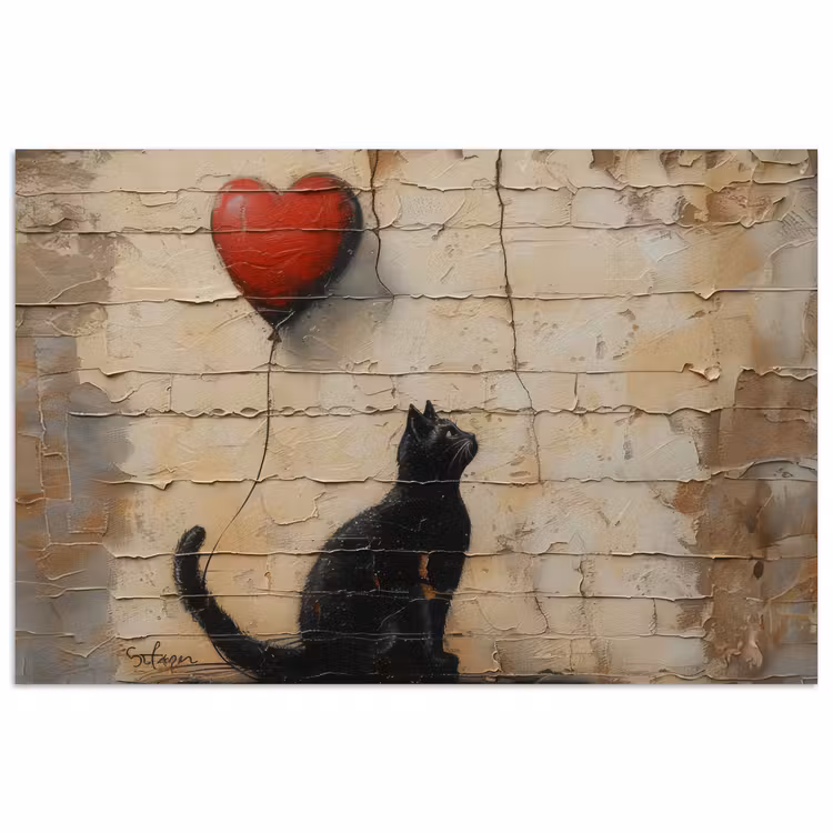 Poster - Street art - Kat - Ballon - Graffiti - Banksy — 1