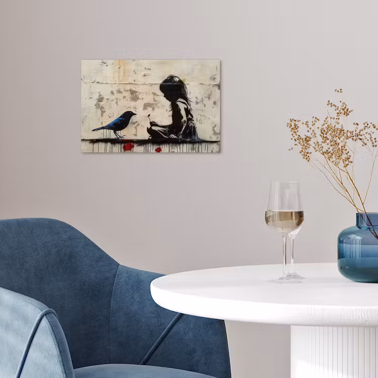 Poster - Street art - Meisje - Vogel - Graffiti - Banksy — 4