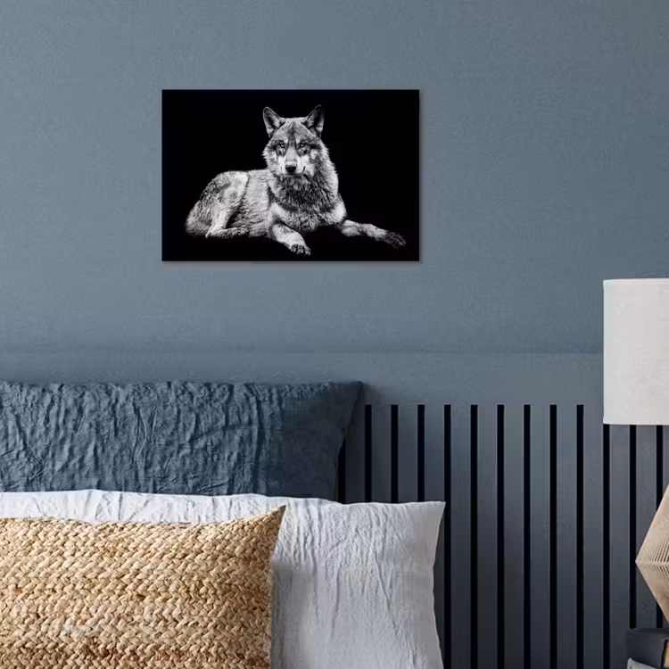 Poster - Wilde dieren - Wolf - Zwart - Wit — 3