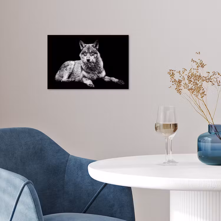 Poster - Wilde dieren - Wolf - Zwart - Wit — 4