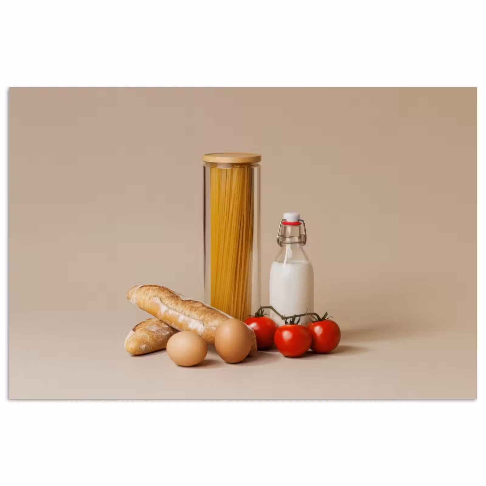 Poster - Spaghetti - Melk - Tomaten - Eieren - Brood — 1