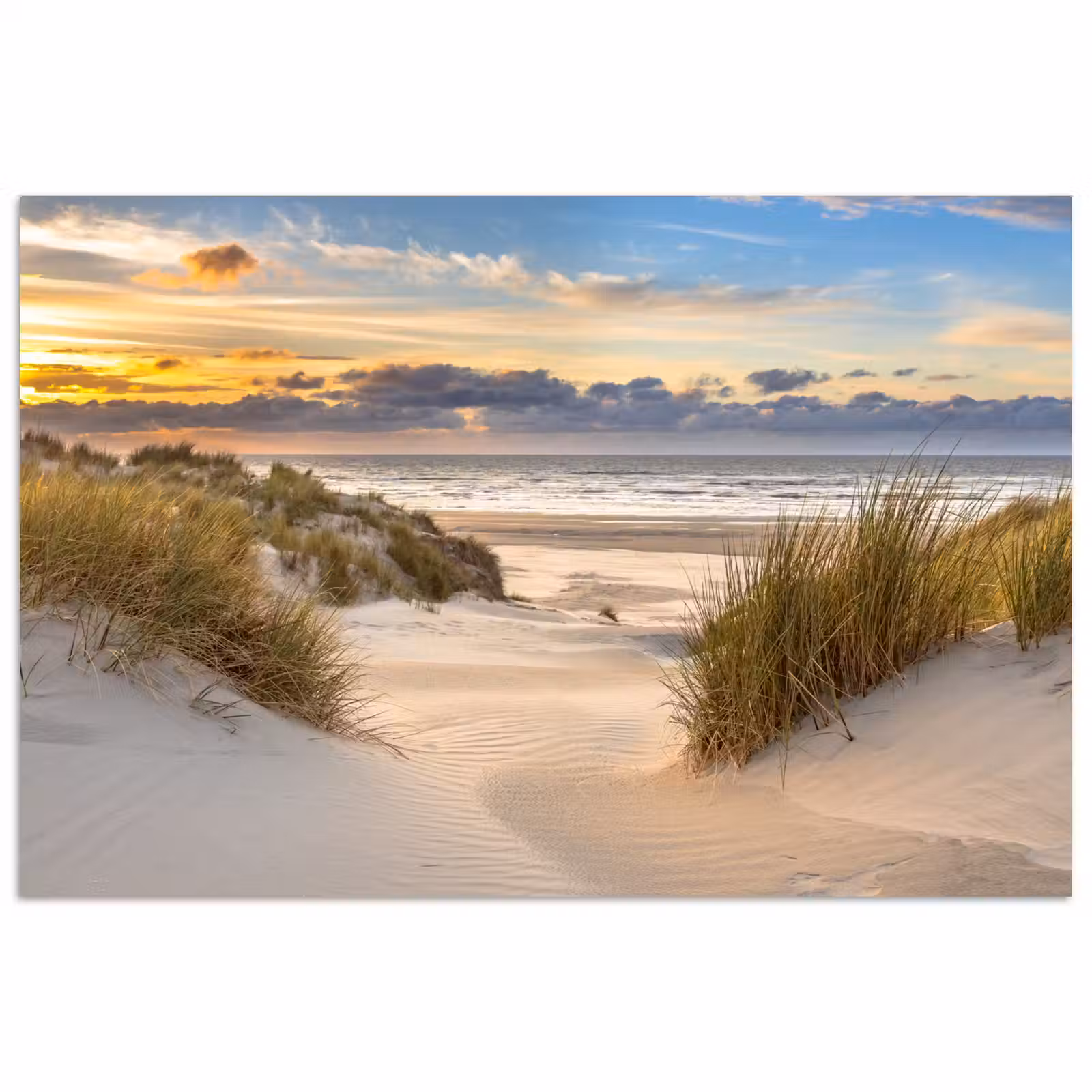 Poster - Strand - Duin - Gras - Zonsondergang - Zee — 1