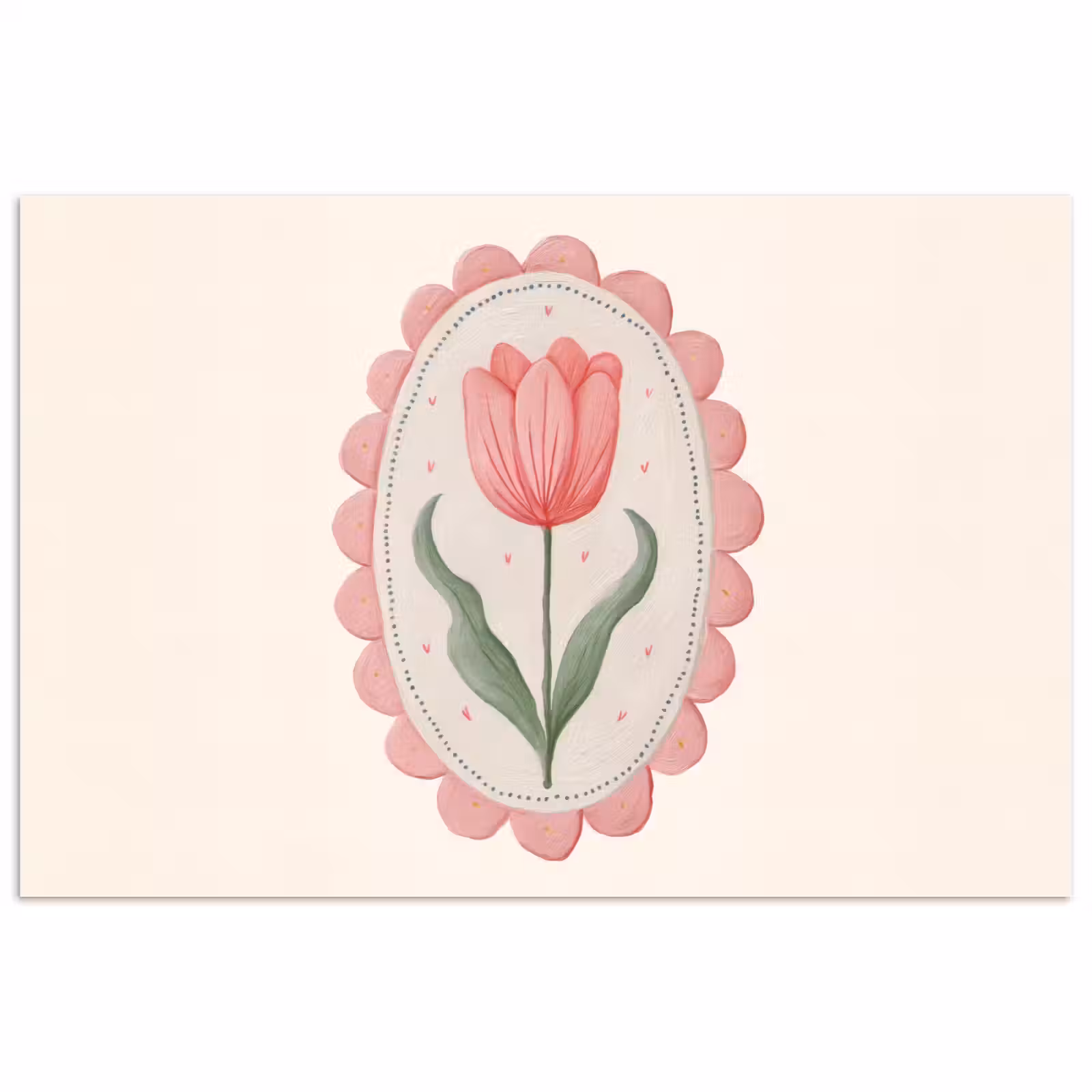 Poster - Tulp - Lijst - Ovaal - Illustratie — 1