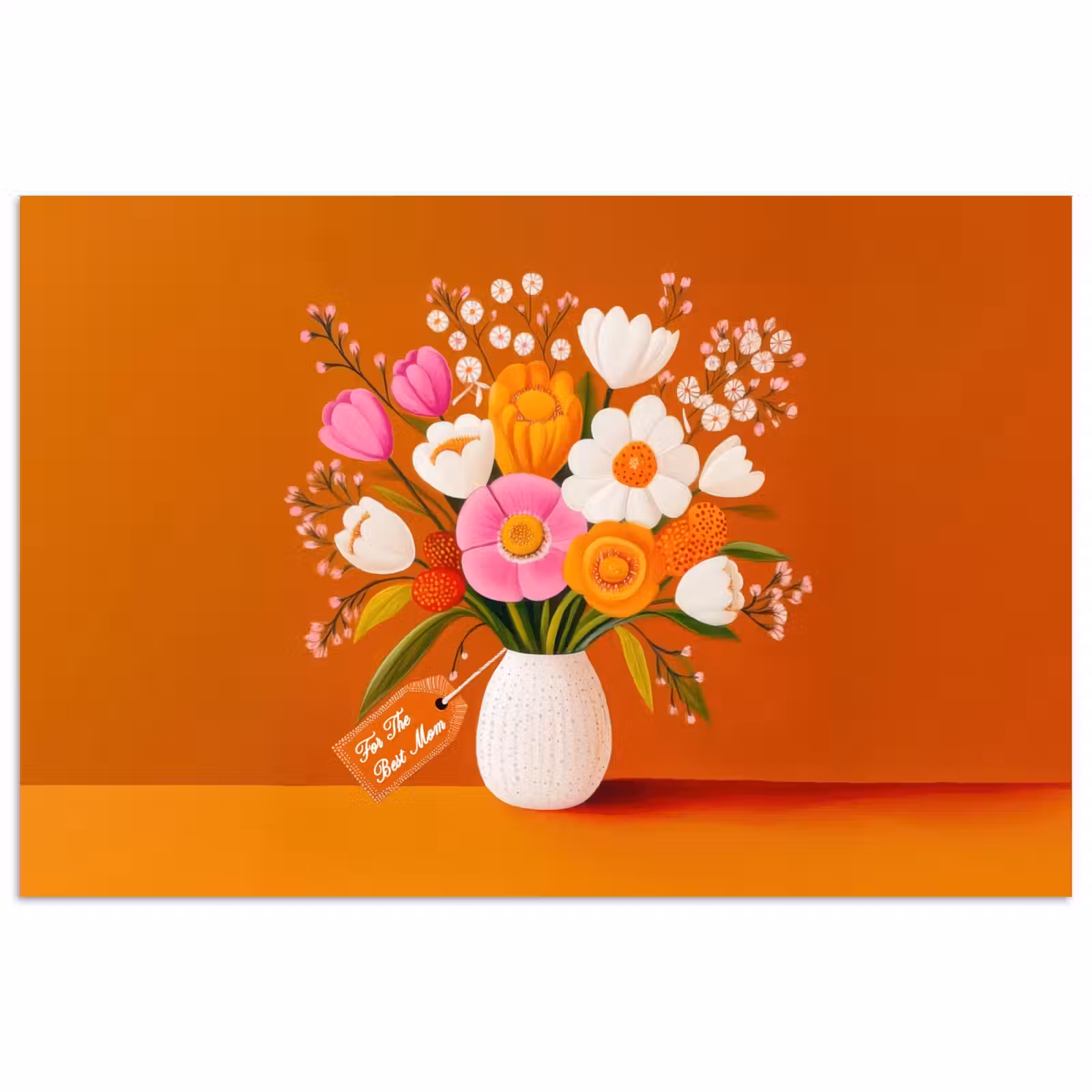Poster - Vaas - Bloemen - Oranje — 1