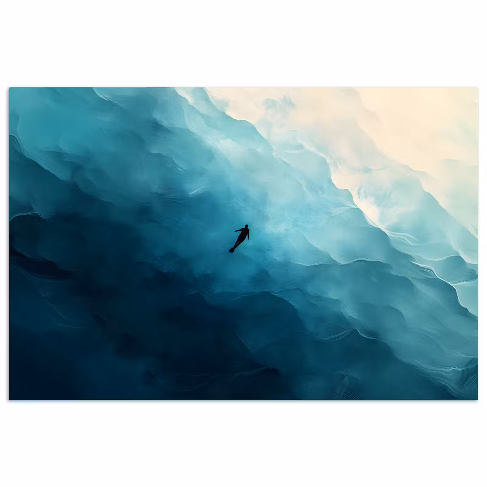 Poster - Zee - Silhouet - Abstract - Blauw — 1