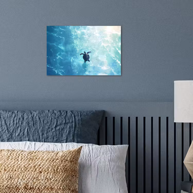 Poster - Schildpad - Zee - Blauw - Schittering — 3
