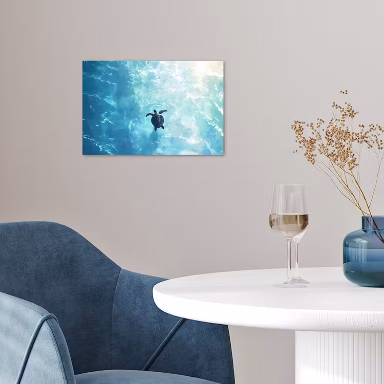 Poster - Schildpad - Zee - Blauw - Schittering — 4