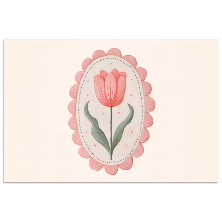 Poster - Tulp - Lijst - Ovaal - Illustratie — 1