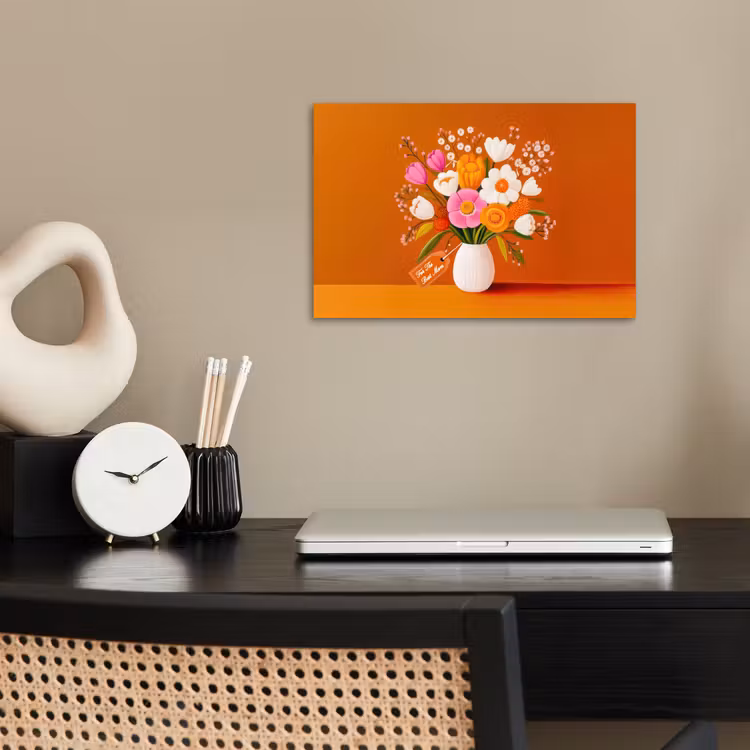 Poster - Vaas - Bloemen - Oranje — 2