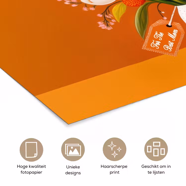 Poster - Vaas - Bloemen - Oranje — 5