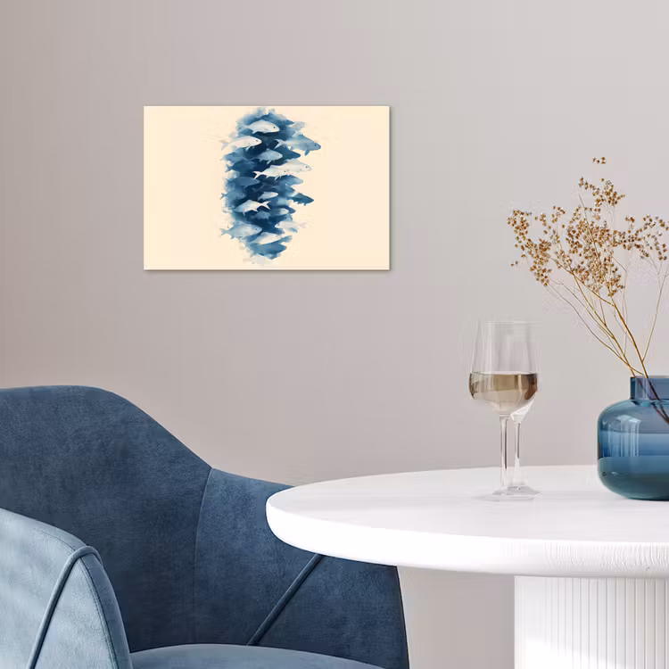 Poster - Vissen - Minimalistisch - Blauw — 4