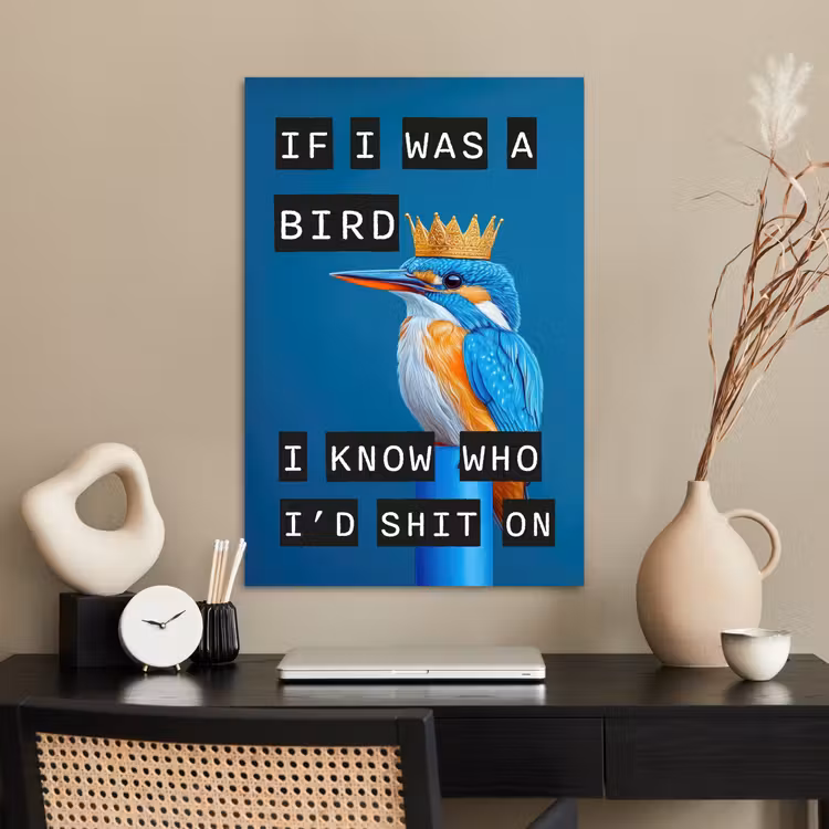 Poster - Vogel - Decoratie - Ijsvogel - Blauw — 2
