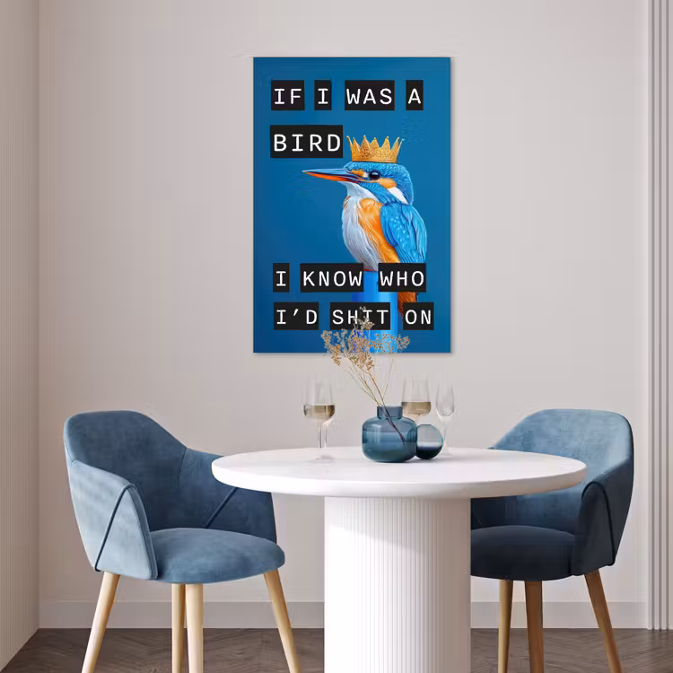 Poster - Vogel - Decoratie - Ijsvogel - Blauw — 4