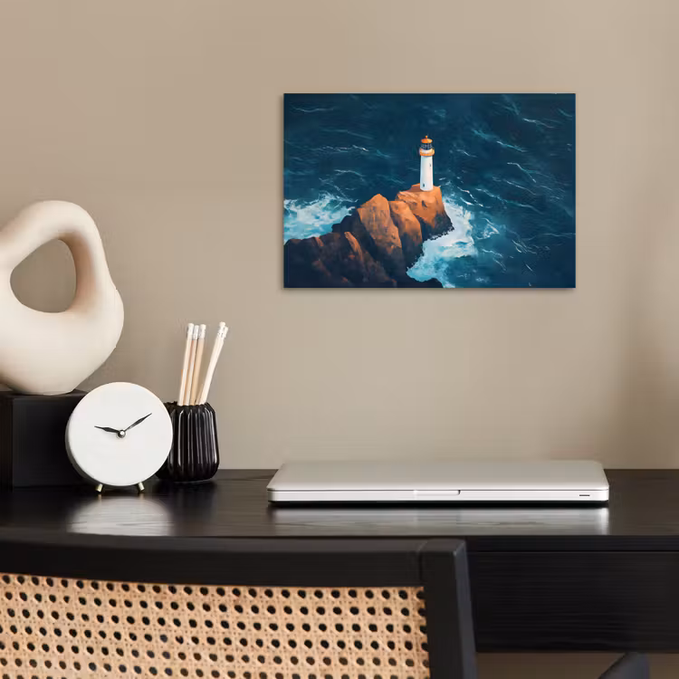 Poster - Vuurtoren - Rots - Zee - Golven — 2