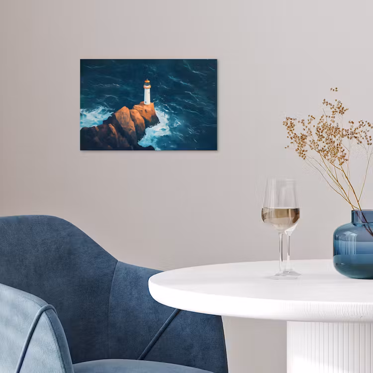 Poster - Vuurtoren - Rots - Zee - Golven — 4