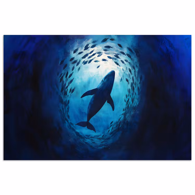 Poster - Walvis - Vissen - Donkerblauw — 1