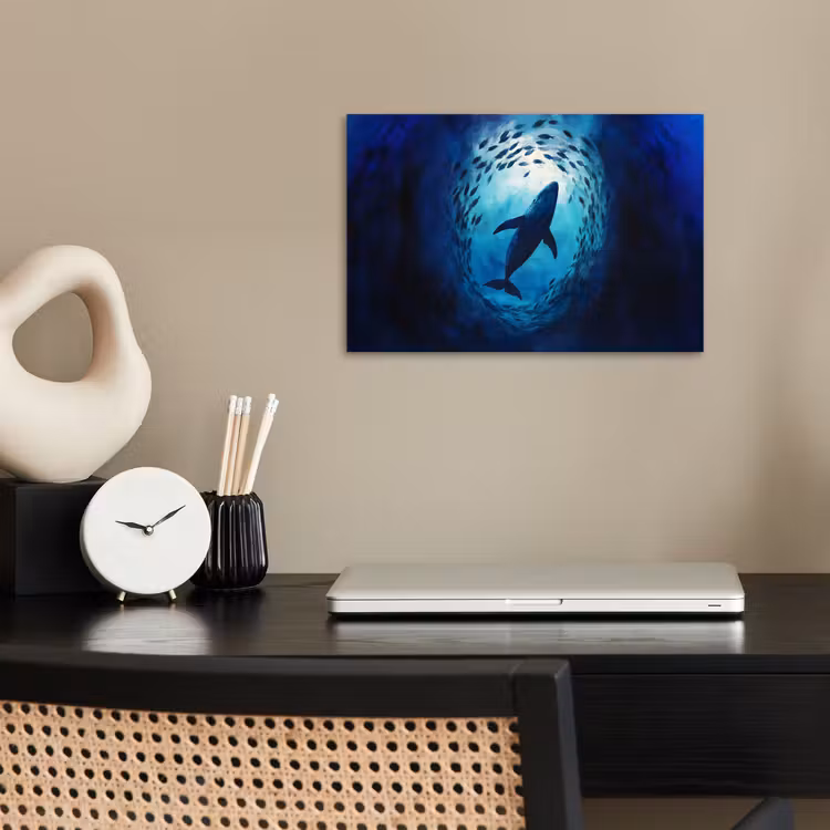 Poster - Walvis - Vissen - Donkerblauw — 2