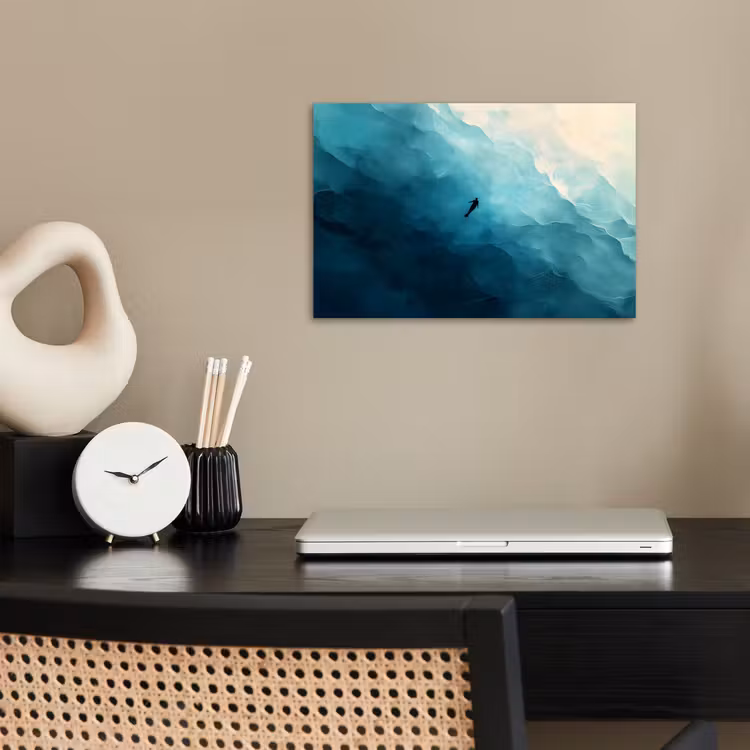 Poster - Zee - Silhouet - Abstract - Blauw — 2