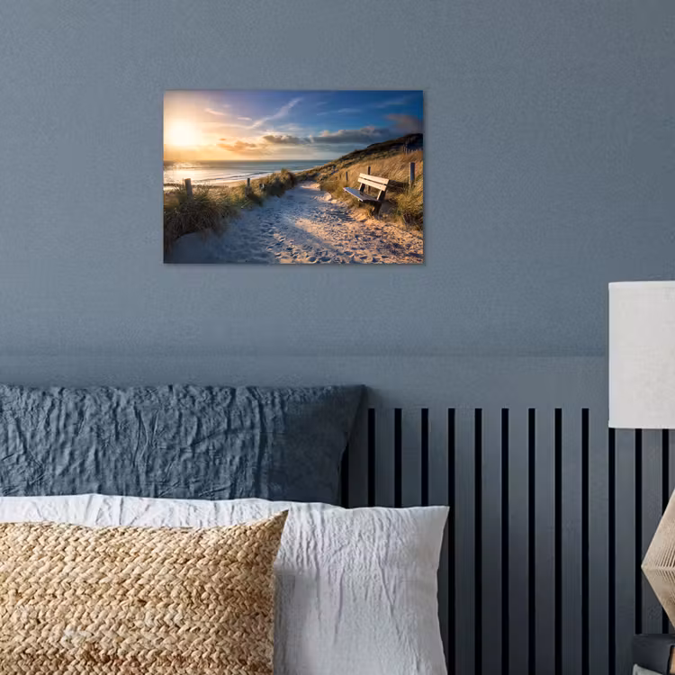 Poster - Zonsondergang - Strand - Duin - Gras - Bank — 3