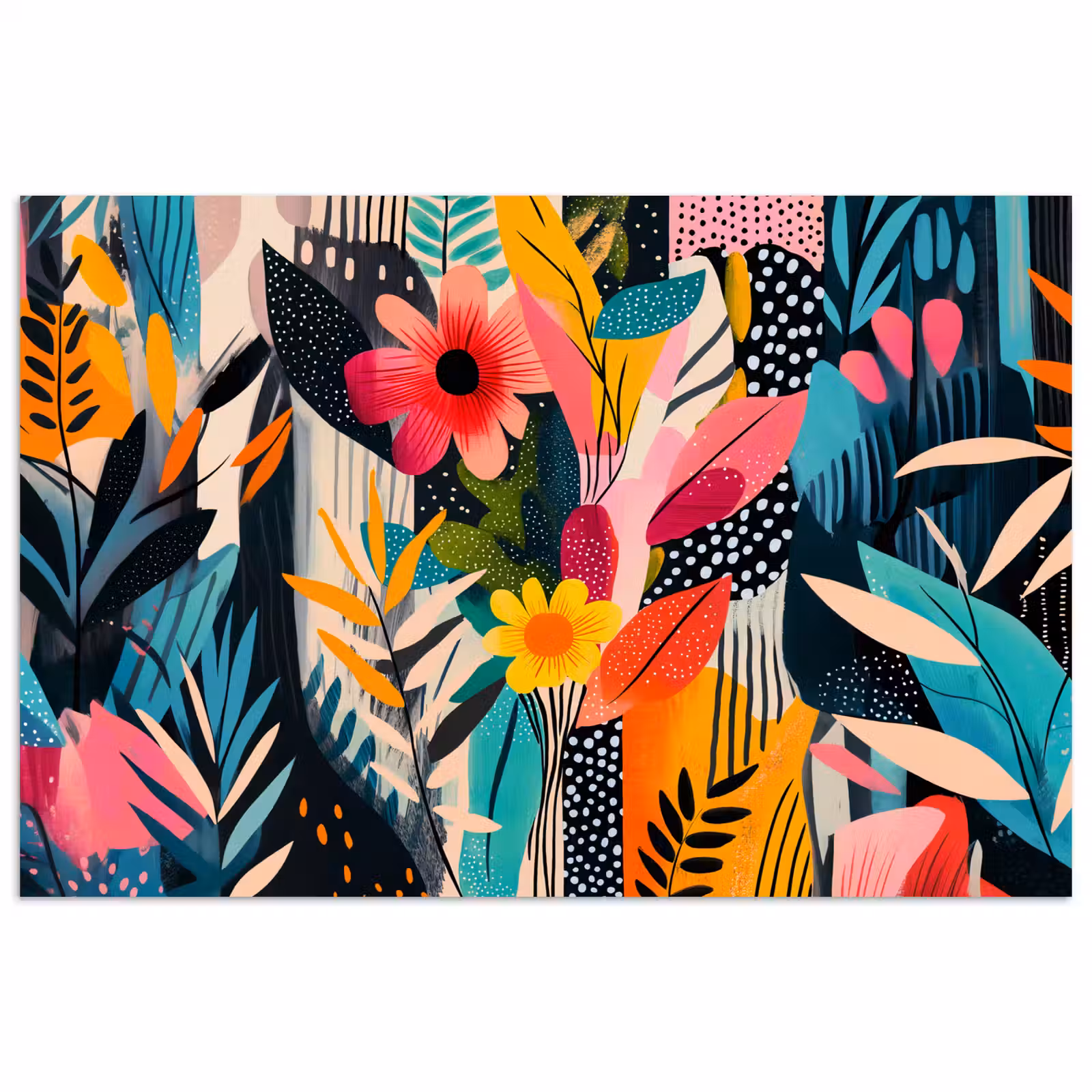 Poster - Schilderij - Abstract - Bloemen - Roze — 1
