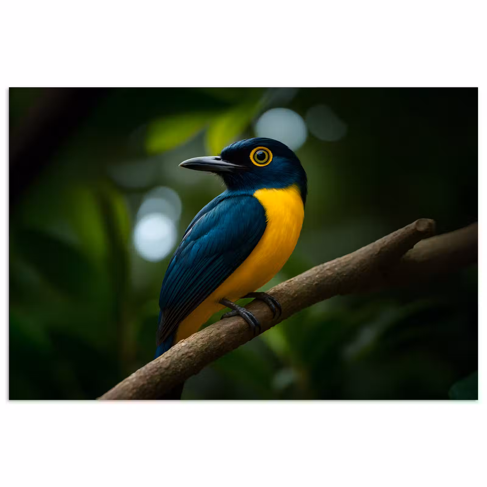Poster - Vogel - Tak - Geel - Bladeren — 1
