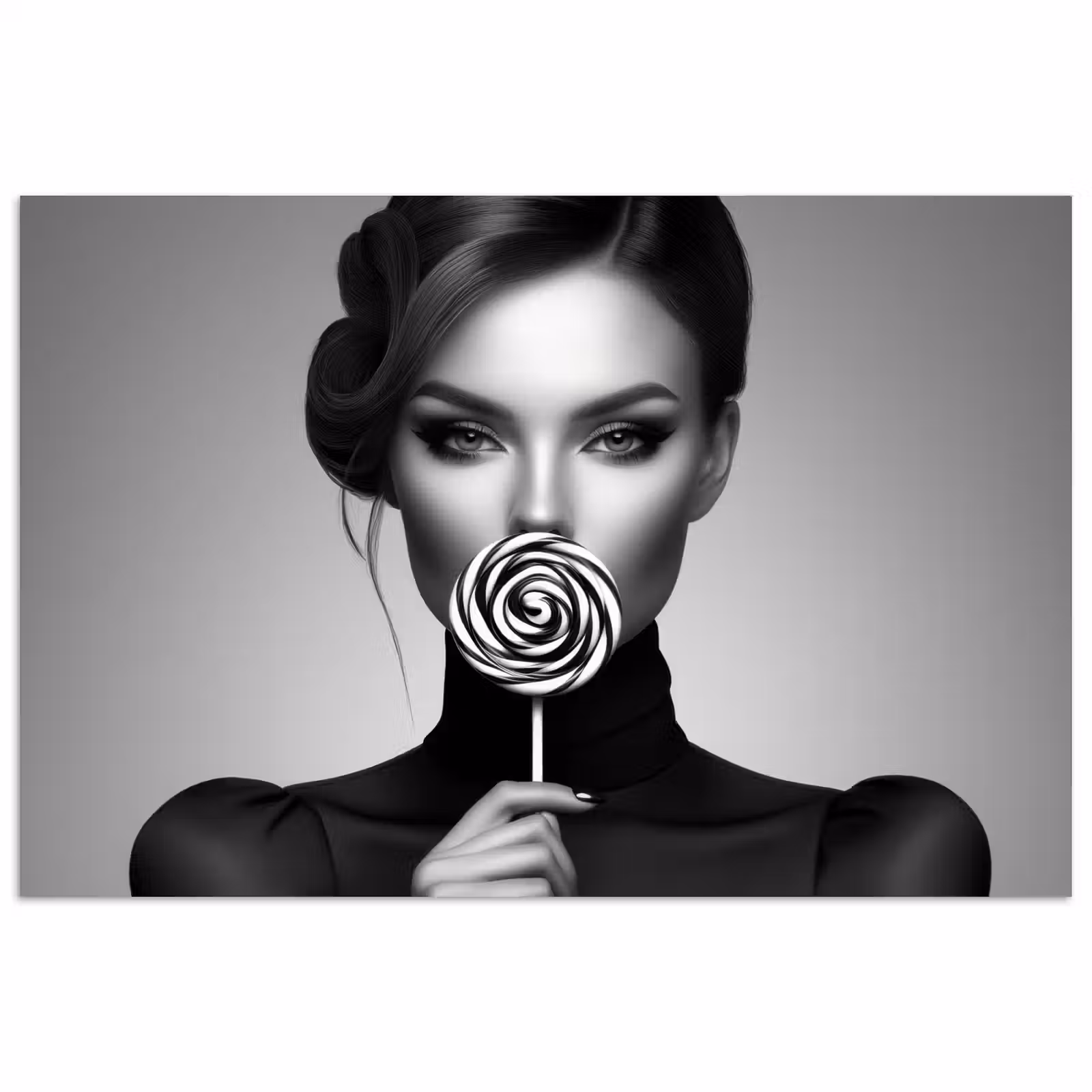 Poster - Vrouw - Lolly - Zwart — 1
