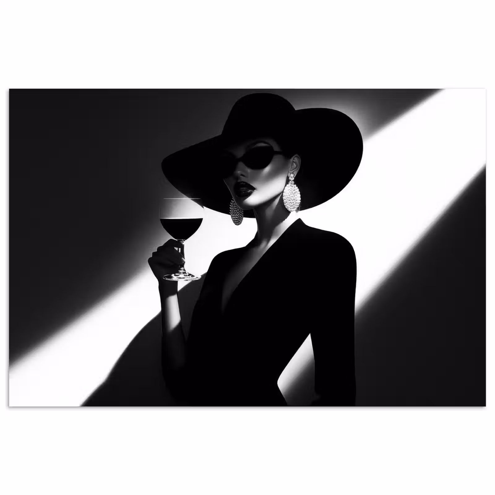 Poster - Vrouw - Wijn - Chic — 1