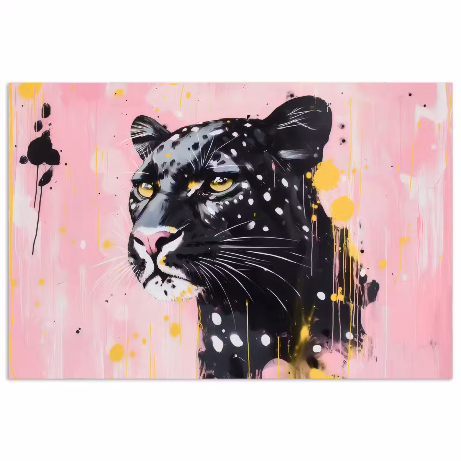 Poster - Zwart - Panter - Roze - Abstract — 1