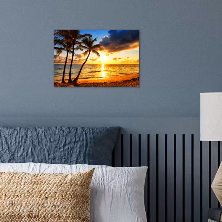 Poster - Strand - Horizon - Zonsondergang - Palmboom - Zee — 3