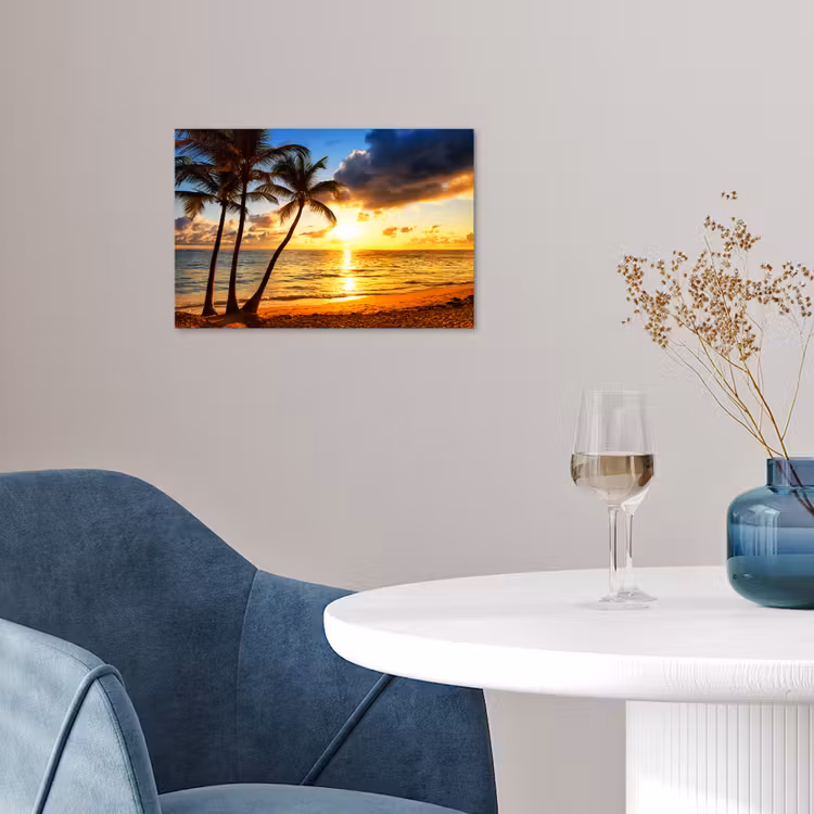 Poster - Strand - Horizon - Zonsondergang - Palmboom - Zee — 4