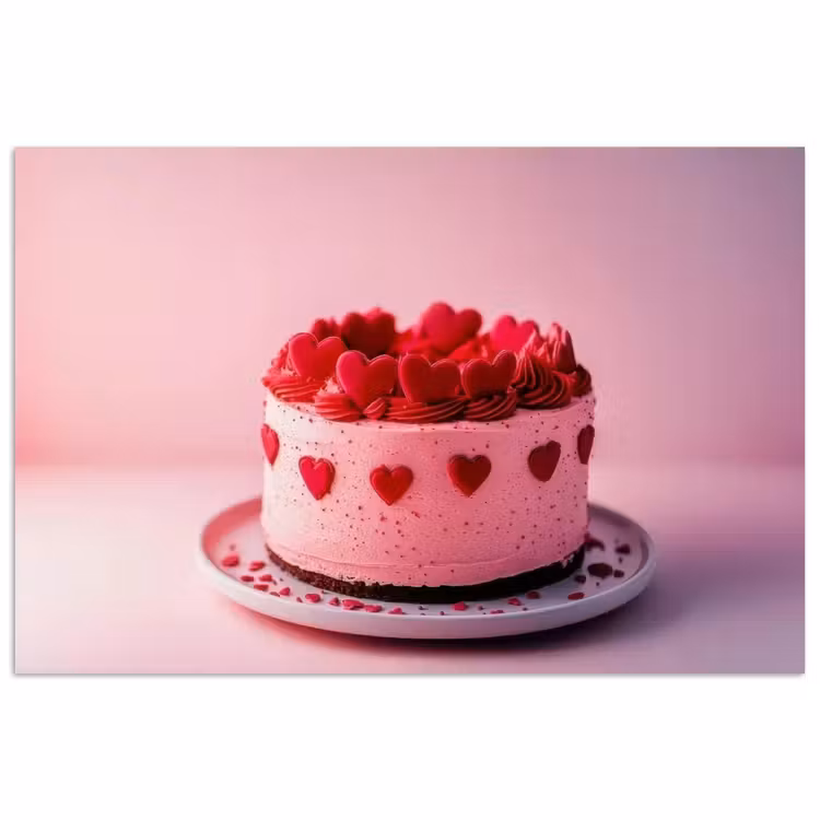 Poster - Taart - Hart - Roze — 1