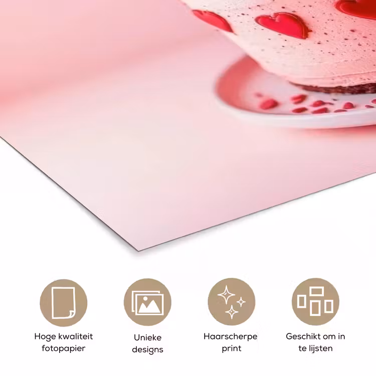 Poster - Taart - Hart - Roze — 5
