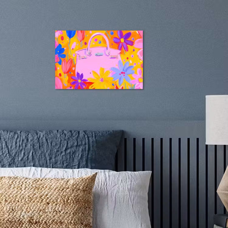 Poster - Tas - Roze - Bloemen — 3