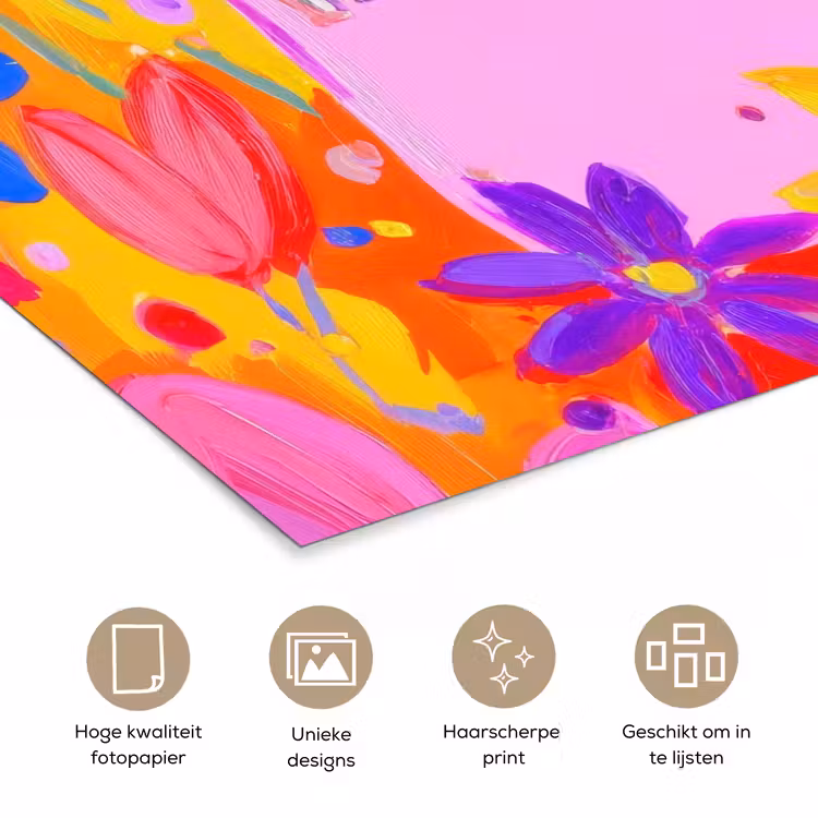 Poster - Tas - Roze - Bloemen — 5